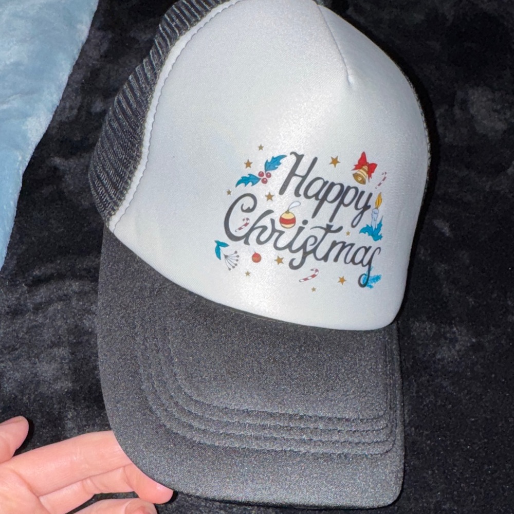 Festive Christmas Trucker Hat - Black and White